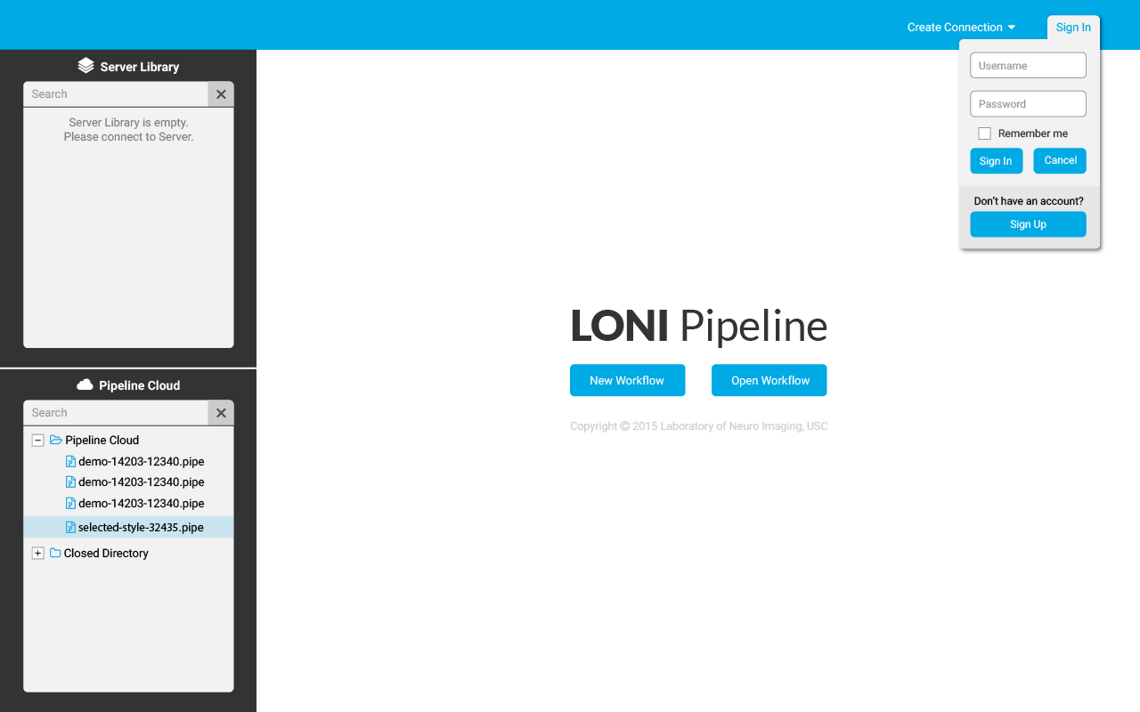 Sign-in screen for Pipeline web app