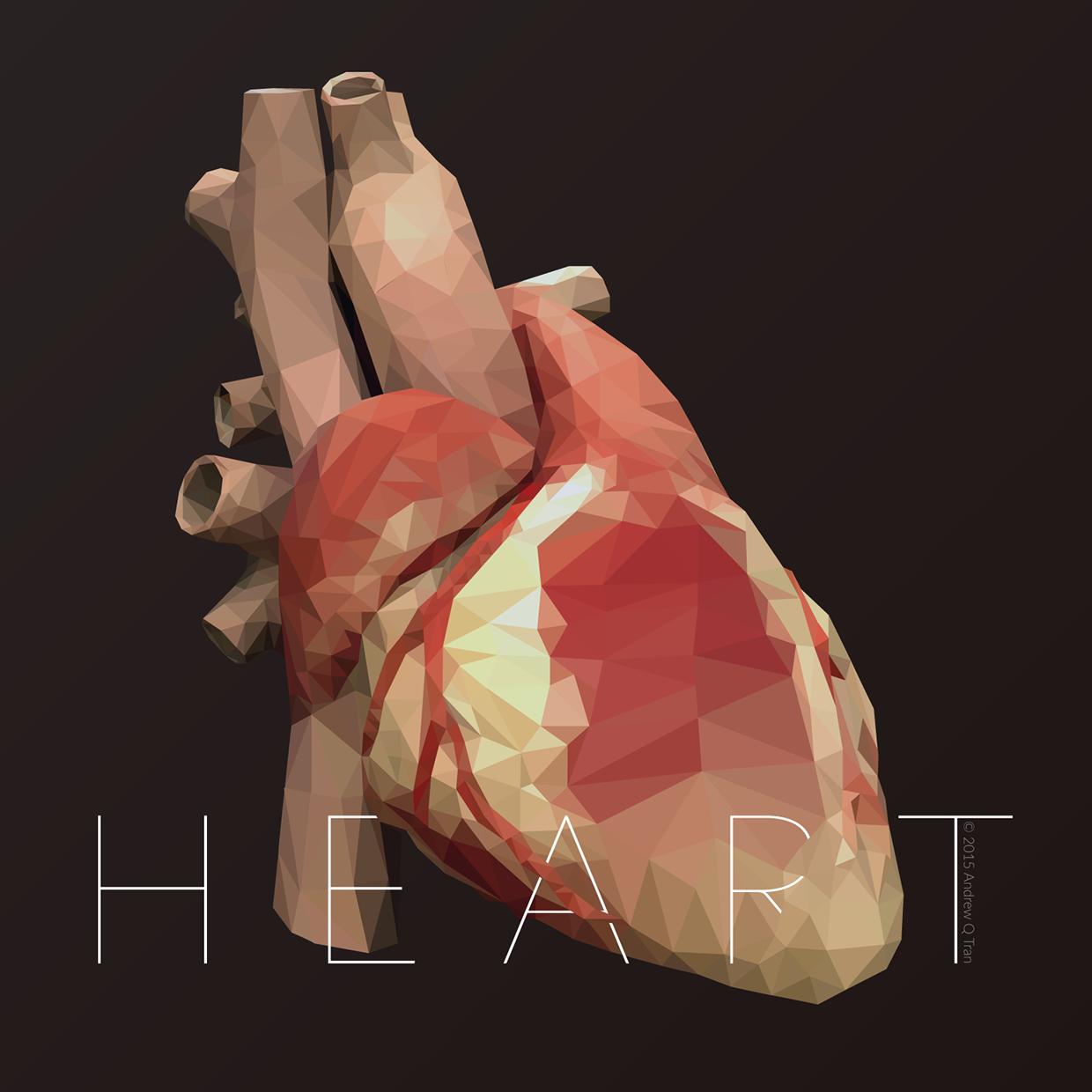 Low-poly illustration of a heart
